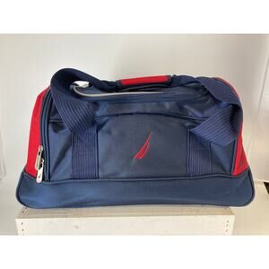 NAUTICA LARGE CANVAS, NAVY, RED DUFFLE BAG